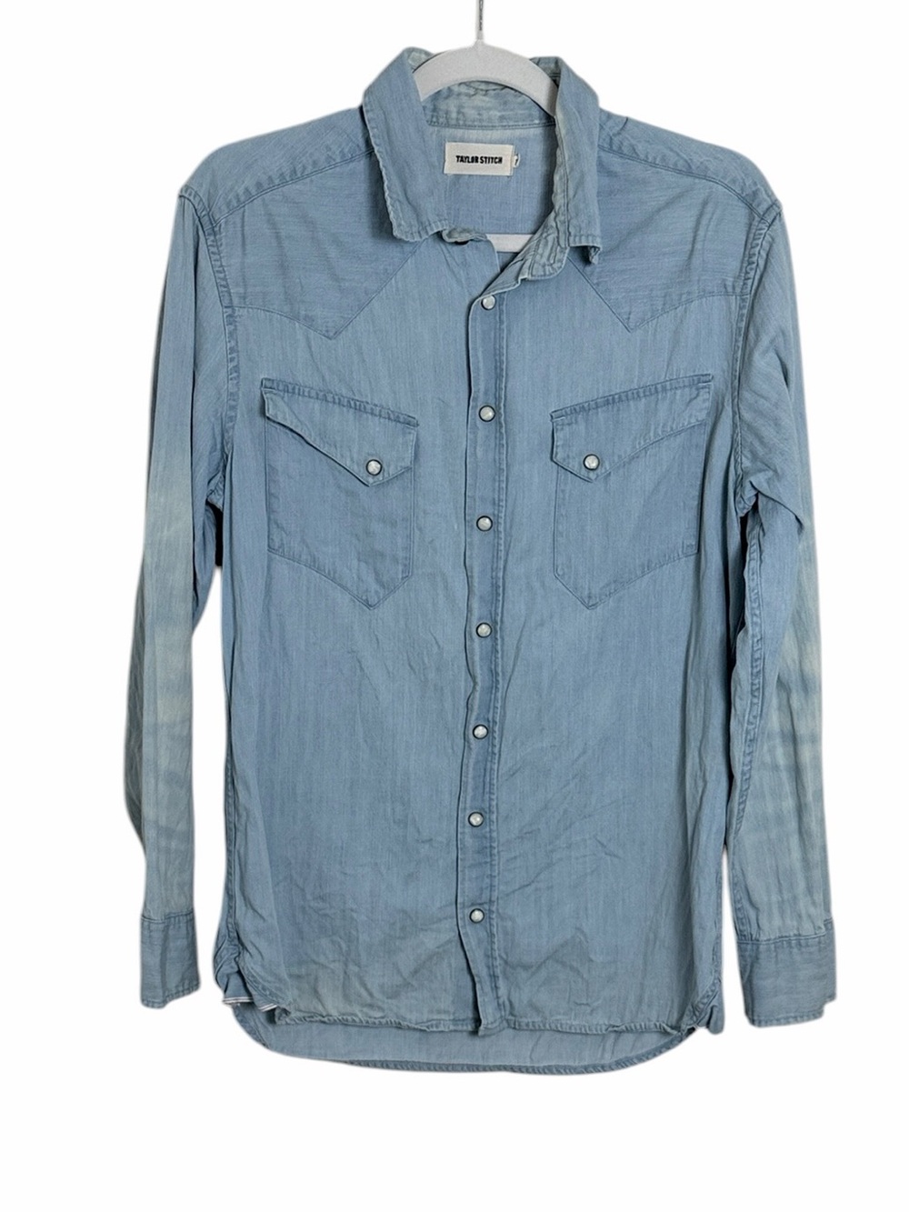 Taylor Stitch Denim Pearl Snap Button Down Shirt Size 38/Small